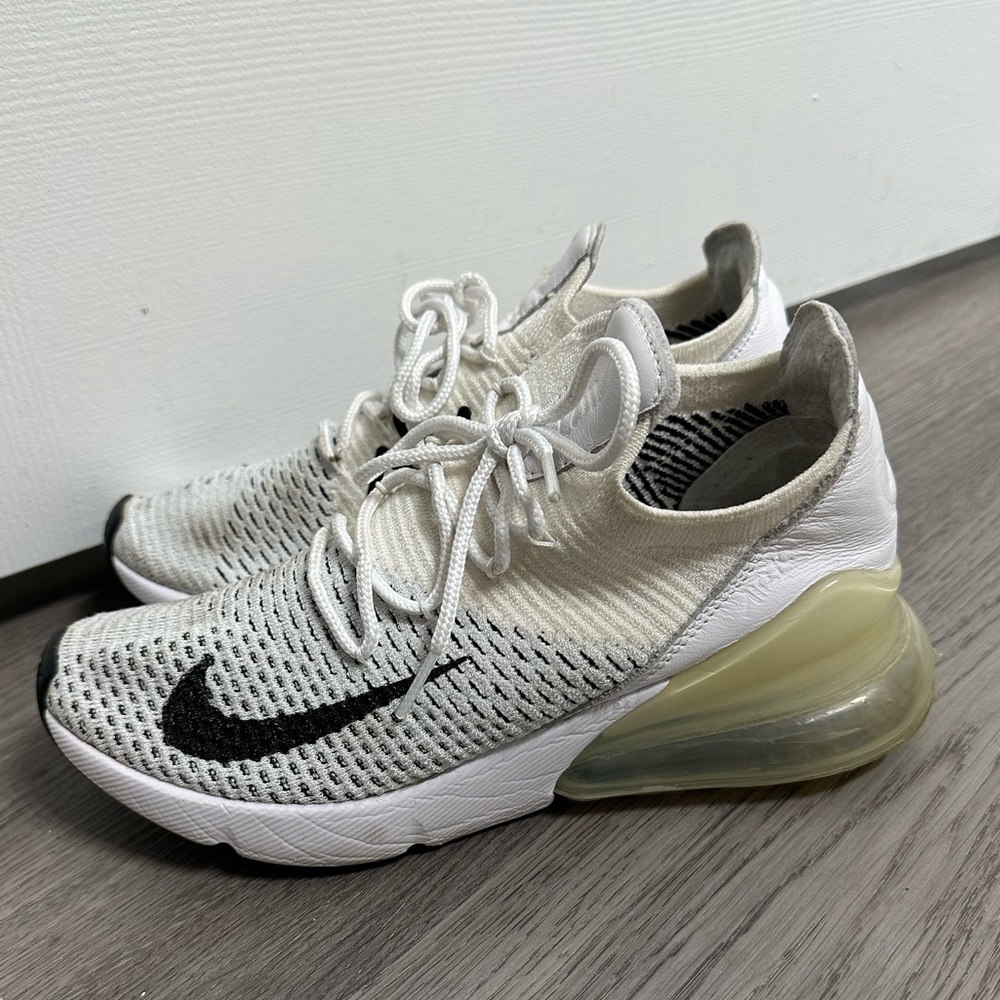 Nike Air Max 270 Flyknit White Black Platinum Oreo -Women's 6